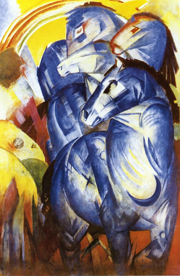 (image for) Handmade oil painting Copy paintings of famous artists Franz Marc's art The Tower of Blue Horses 1913 - Click Image to Close
